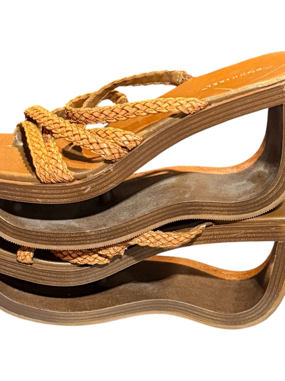 ULTRA RARE VINTAGE Y2K BONNIBEL SCULPTURAL CUTOUT WEDGES! - Picture 3 of 11